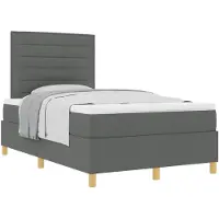 vidaXL Letto a molle con testiera grigio scuro 120 x 190 cm in tessuto