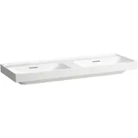 Laufen MEDA lavabo double, encastrable, 1300x460mm, sans trou pour robinet, avec trop-plein, H8141127571091, H8141127571091