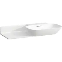 Laufen INO lavabo, sans trou pour robinetterie, avec trop-plein, tablette céramique à gauche, 900x450mm, H8133014001091, H8133014001091