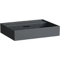 Laufen Kartell lavabo à poser sans trou pour robinetterie, avec trop-plein, partie inférieure polie, 600x460mm, H8163337581091, H8163337581091