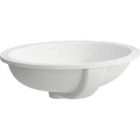 Laufen SAVOY lavabo encastré, encastrement par le bas, sans trou pour robinet, avec trop-plein, dessous émaillé, ovale, 500x416mm, H8189437571551, H8189437571551