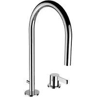 Laufen Kartell mitigeur lavabo 2 trous, bec orientable, avec robinet de vidange, saillie 166 mm, chromé, H3113320042211, H3113320042211