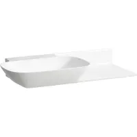 Laufen INO lavabo, sans trou pour robinetterie, sans trop-plein, tablette céramique à droite, 900x450mm, H8133027571121, H8133027571121