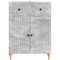 vidaXL Credenza grigio cemento 66 x 34,5 x 90 cm in materiale derivato dal legno