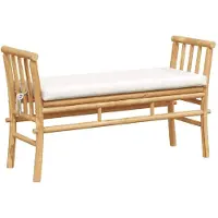 vidaXL Panca da giardino, 2 posti, 110 x 38 x 65 cm, bambù, marrone, rettangolare