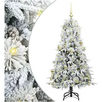 vidaXL Albero di Natale artificiale pieghevole bianco 150 cm PE e PVC