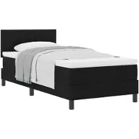 vidaXL Letto a molle con testiera nero 90 x 200 cm in tessuto