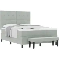 vidaXL Letto boxspring con testiera, grigio chiaro, 200 x 140 cm, velluto