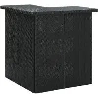 Syfax Tavolo da Bar ad Angolo Nero 100x50x105 cm in Polyrattan