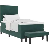 vidaXL Letto boxspring con testiera, verde scuro, 200 x 100 cm, velluto