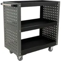 TRUTZHOLM Carrello da officina a 3 ripiani in acciaio grigio, 70x39x79 cm, su ruote, con capacità di carico fino a 300 kg