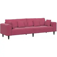 vidaXL Divano color borgogna, 250 x 77 x 76 cm, in velluto