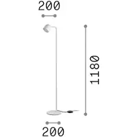 Ideal Lux Lampada da terra Dodo, bianca, altezza 118 cm, metallo, dimmerabile