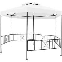 Syfax Gazebo da Giardino 323x275x265 cm Bianco 180 g/m²
