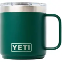 Yeti Rambler Stackable Mug 10oz Mag Slider Lid, Black Forest Green, tazza thermos impilabile con coperchio, 295 ml