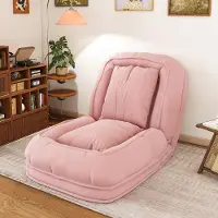 OKWISH Divano singolo con schienale regolabile (90°-180°), divano relax con 2 cuscini, poltrona divano per soggiorno, color rosa