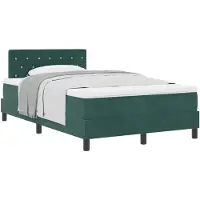 vidaXL Letto a molle con materasso verde scuro 120 x 190 cm in velluto