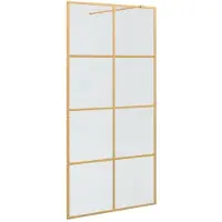 vidaXL Schermo doccia walk-in oro 100 x 195 cm Vetro temperato
