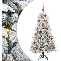 vidaXL Albero di Natale artificiale pieghevole bianco 150 cm PE e PVC