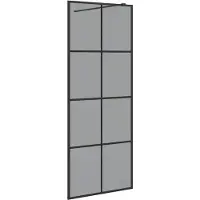 vidaXL Schermo doccia walk-in nero 80 x 195 cm Vetro temperato