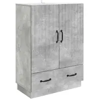 vidaXL Credenza grigio cemento 66 x 34,5 x 92 cm in materiale derivato dal legno