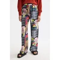 Scotch & Soda Gia - Mid Rise Wide Leg Elasticated Trousers Art Dept Collag Taglia: XL/32 | Pantaloni Outlet | Donna