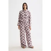 Scotch & Soda Eleni - High Rise Wide Leg Pyjama Pants Feather Block Taglia: XS/30 | Pantaloni Outlet | Donna