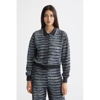 Scotch & Soda Lurex Jacquard Cardigan Charcoal Art Taglia: L | Cardigan Outlet | Donna | Nero