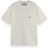 Scotch & Soda Relaxed-fit Horizonal Textured T-shirt Eggnog Taglia: XL | Magliette basic Outlet | Uomo