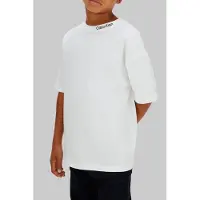 Calvin Klein Unisex Logo Embroidery Ss T-shirt White Taglia: 8 | T-shirt Outlet | Unisex | Bianco