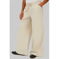 Calvin Klein Girls Wide Leg Linen Pants Oatmeal Taglia: 8 | Pantaloni Outlet | Unisex | Bianco
