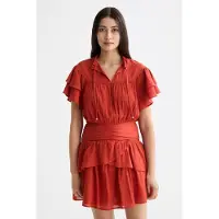 Scotch & Soda Ruffled Mini Dress With Gathered Waist Ketchup Taglia: 36 | Abiti Mini Outlet | Donna | Bianco
