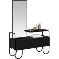 Syfax Tavolo da Trucco con cassetto Rovere Nero Legno ingegnerizzato