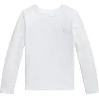 Ralph Lauren per ragazza. 312841122030 Maglietta in jersey bianco (6.5años= 124/128cm), Casual, Cotone, Manica lunga, moda per bambini