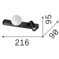 Ideal Lux Applique a LED Binomi, nera, larghezza 22 cm, a 2 luci