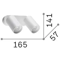 Ideal Lux Faretto da parete Dynamite Round, bianco, 16,5 cm, a 2 luci