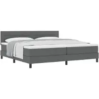 vidaXL Letto a molle con testiera grigio scuro 200 x 200 cm in tessuto