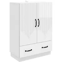 vidaXL Credenza , bianco lucido, 66 x 34,5 x 92 cm, materiale a base di legno