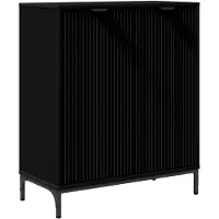 vidaXL Credenza nera 69,5 x 33 x 82 cm Materiale a base di legno
