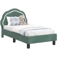 vidaXL Struttura letto per bambini con testata verde mare 70 x 140 cm in velluto