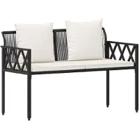 vidaXL Panchine da esterno a 2 posti, 116 x 56 x 75 cm, in polyrattan