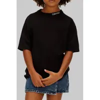 Calvin Klein Unisex Logo Embroidery Ss T-shirt Black Taglia: 4 | T-shirt Outlet | Unisex | Nero