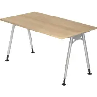 Bümö Scrivania della serie "A" di - Finitura: effetto legno di quercia, dimensioni: 140 x 80 cm