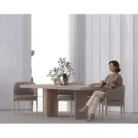 Xl Moebel Gmbh Set di sedie per tavolo da pranzo, stile moderno, colore beige, struttura in legno, design elegante