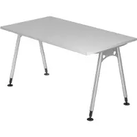 Bümö Scrivania della serie "A" di - Finitura: Grigio, Dimensioni: 140 x 80 cm