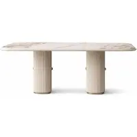 Xl Moebel Gmbh Elegante tavolo da pranzo: tavolo con piano in marmo e raffinate gambe a colonna
