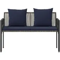 vidaXL Panchine da esterno a 2 posti, 116 x 56 x 75 cm, in polyrattan