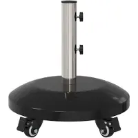 vidaXL Supporto per ombrellone in granito con rotelle per palo da 40-50 mm, 29 kg, nero