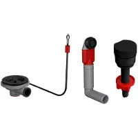 Franke Set di valvole 1 bacino, manopola, troppopieno rotondo, nero opaco