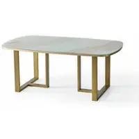 Xl Moebel Gmbh Set per sala da pranzo, 6 pezzi: tavolo da pranzo, 4 sedie e credenza con specchio
